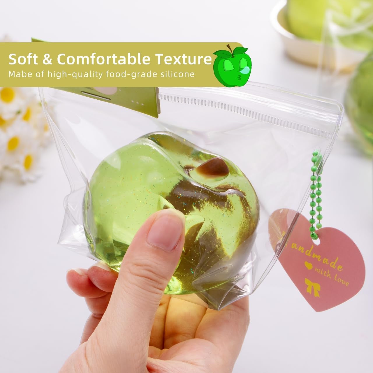 Apple Pop Squishy | Cute Crystal Apple Stress Relief Fidget Toy