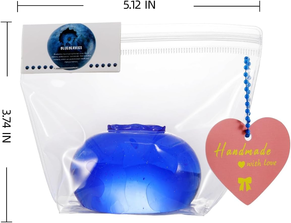 Blueberry Bliss Taba Squishy | Handmade Clear Blueberry Stress Relief Fidget Toy