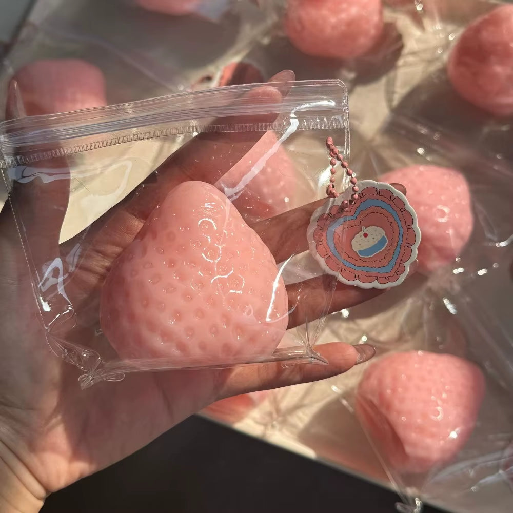 Berry Bloom Taba Squishy | Handmade Strawberry Stress Relief Fidget Toy